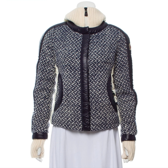 Moncler Grenoble Penny Tweed Wool Down Jacket Size 0 - Picture 1 of 12